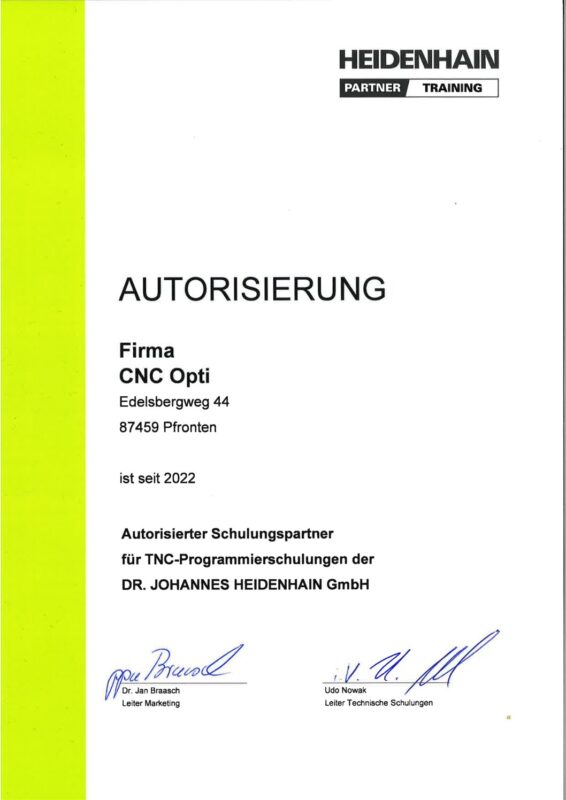 Autorisierung von Heidenhain