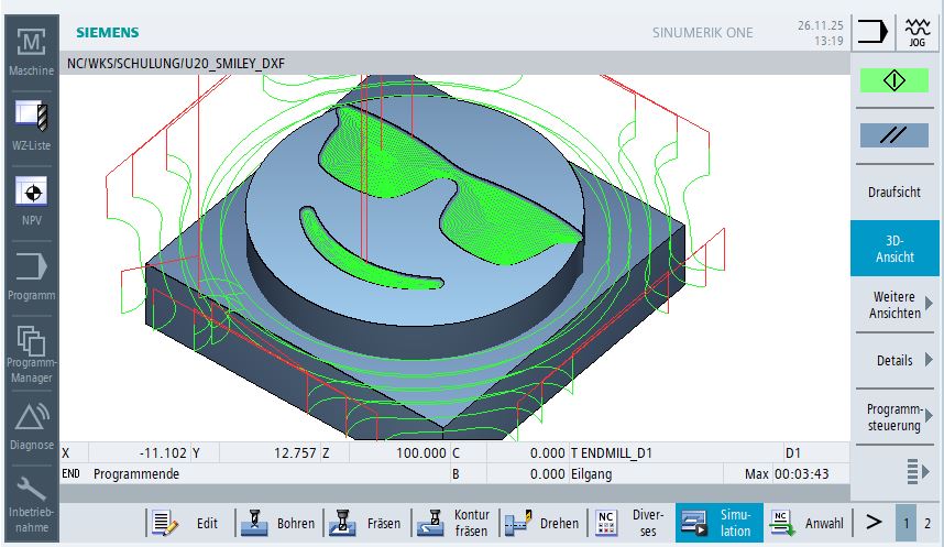 Grundausbildungs-Zeichnungen für den CNC Bereich
